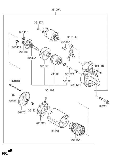 2023 Kia Forte Clutch-Over Running Diagram for 361452B614