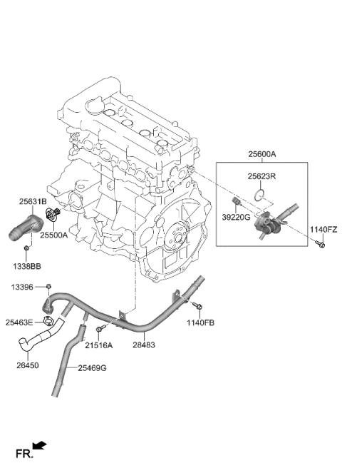 2023 Kia Forte Coolant Pipe & Hose Diagram 1