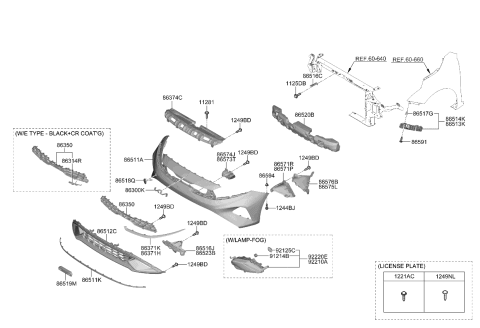 2023 Kia Forte BRACKET-FR BUMPER SI Diagram for 86552M7500