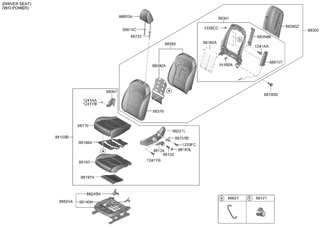 2022 Kia Forte BACK ASSY-FR SEAT,LH Diagram for 88300M7610B5D