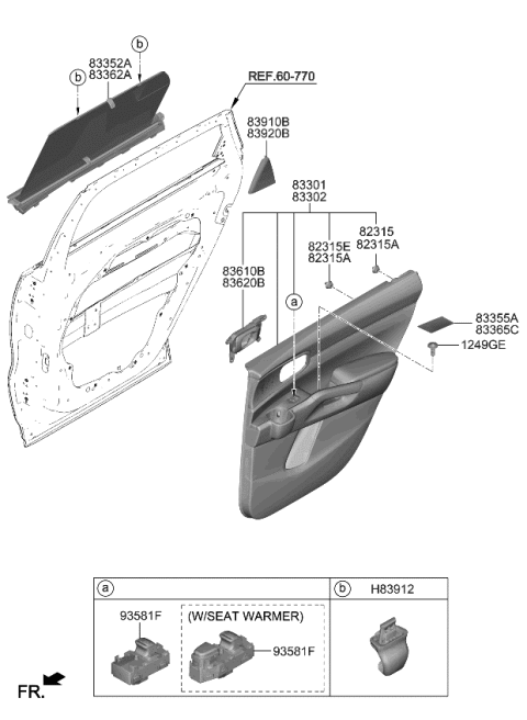 2023 Kia Sorento PANEL COMPL-REAR DOO Diagram for 83301R5700MQM