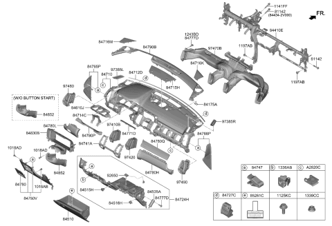 2022 Kia Sorento Cover Assembly-C/PAD Mai Diagram for 84780R5000M2P