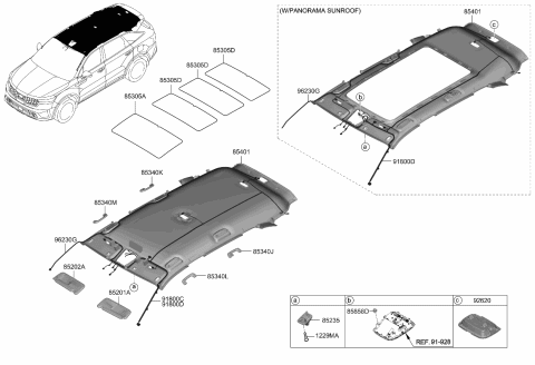 2021 Kia Sorento SUNVISOR Assembly,LH Diagram for 85210R5000GYT