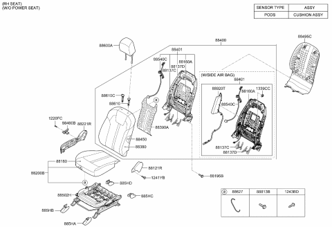 2021 Kia Sorento Seat-Front Diagram 1