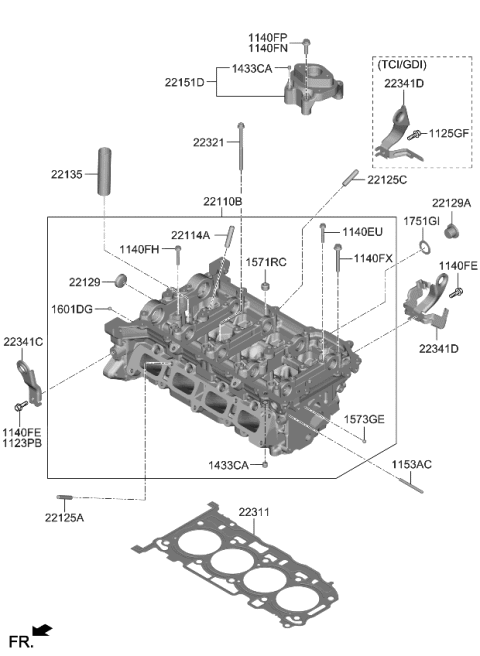 2021 Kia Sorento Bolt-Cylinder Head Diagram for 223212S000