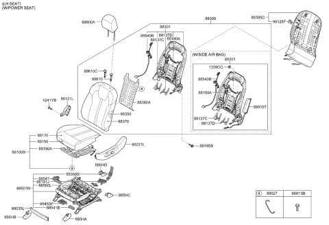 2023 Kia Sorento LUMBAR Assembly-Front Se Diagram for 88380R5000