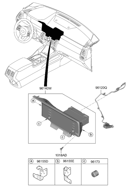 2022 Kia Sorento BRACKET-SET MTG,LH Diagram for 96175R5000