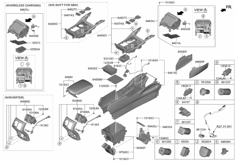 2022 Kia Sorento Mat-Console Storage Diagram for 84685R5000