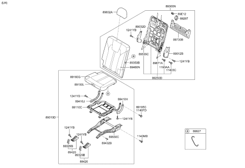 2021 Kia Sorento Cushion Assembly-3RD Sea Diagram for 89A10R5700MQV