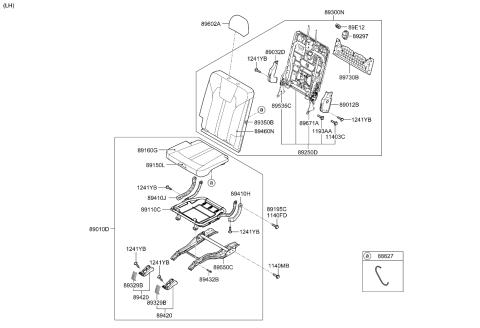 2021 Kia Sorento RECLINER Assembly-3RD Ot Diagram for 89AK0R5700