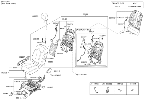 2022 Kia Sorento Cushion Assembly-Fr Seat Diagram for 88200R5140MRL
