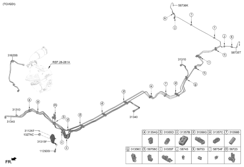 2022 Kia Sorento Bracket-Tube Clip Diagram for 58758R5000