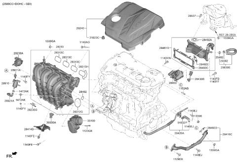 2021 Kia Sorento Hose Assembly-EGR Cooler Diagram for 254742S010