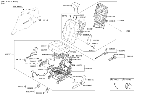 2023 Kia Sorento Cover-Rear Seat MTG Diagram for 89666R5500
