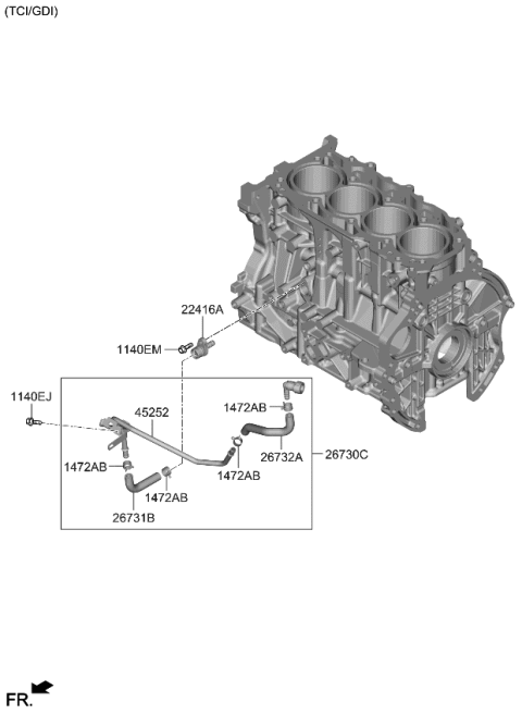 2021 Kia Sorento Hose Assembly-Fresh Air Diagram for 267302S000