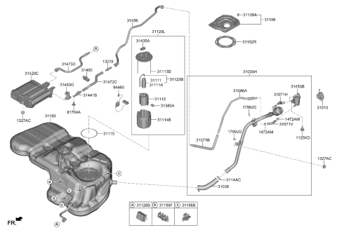 2023 Kia Sorento Holder Assembly-CANISTER Diagram for 31463R5500