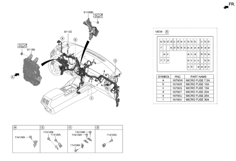 2023 Kia Sorento WIRING ASSY-MAIN Diagram for 91101R5290