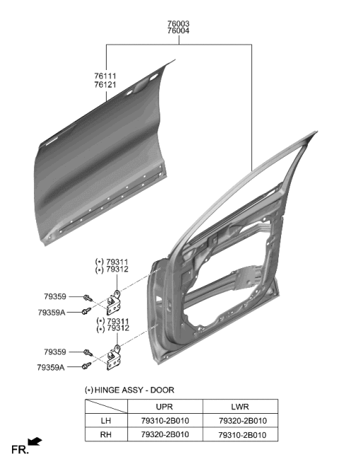 2023 Kia Sorento Panel Assembly-Front Doo Diagram for 76004R5001