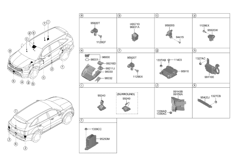 2023 Kia Sorento Module & Sensor Assembly Diagram for 96000L1000