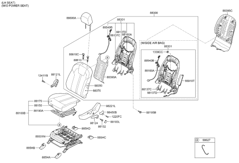 2023 Kia Sorento Lever Assembly-Seat HEIG Diagram for 88013R5000WK