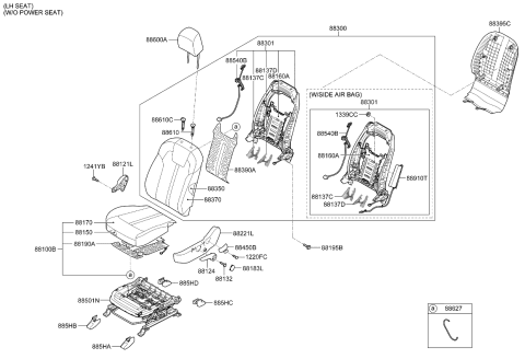 2023 Kia Sorento CAP-HEIGHT KNOB,LH Diagram for 88017R5000GYT