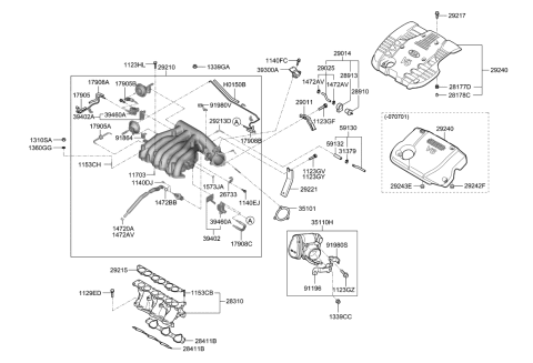 2008 Kia Optima Manifold Assembly-Intake Diagram for 283103E000