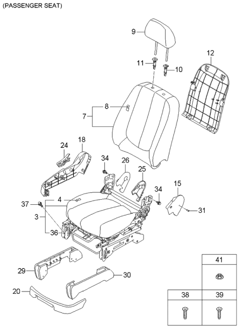 2006 Kia Rondo Cushion Assembly-Front Seat Diagram for 882021D330458