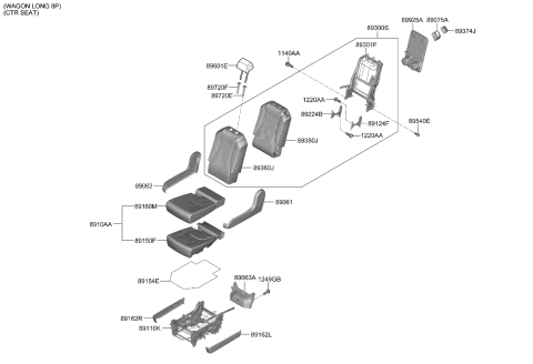 2023 Kia Carnival Covering Assembly-2ND Se Diagram for 89K36R0030K5V