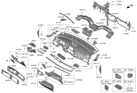 2022 Kia Carnival Panel-Crash Main Cen Diagram for 84760R0000OFB