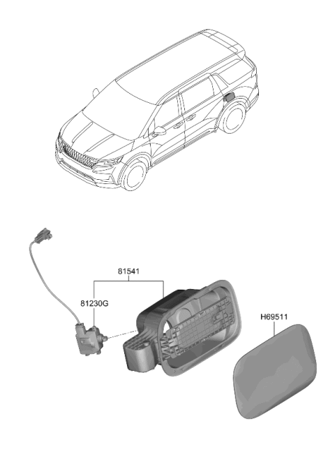 2022 Kia Carnival Opener Assembly-Fuel FIL Diagram for 81560R0000