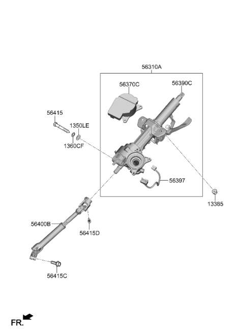 2022 Kia Carnival Column Assy-Steering Diagram for 56310R0020