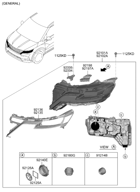 2023 Kia Carnival Head Lamp Diagram 2