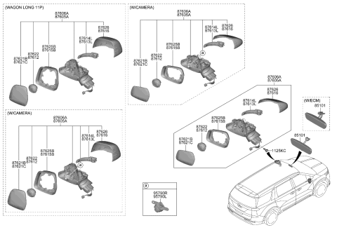 2023 Kia Carnival Mirror Assembly-Outside Diagram for 87610R0590