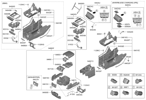 2024 Kia Carnival Bridge-Fr Console Ct Diagram for 846A3R0000