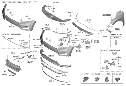 2024 Kia Carnival Bracket-Fr Bumper Si Diagram for 865B3R0000