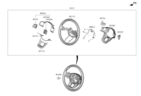 2022 Kia Carnival Wheel Assy-Steering Diagram for 56100R0480OFB