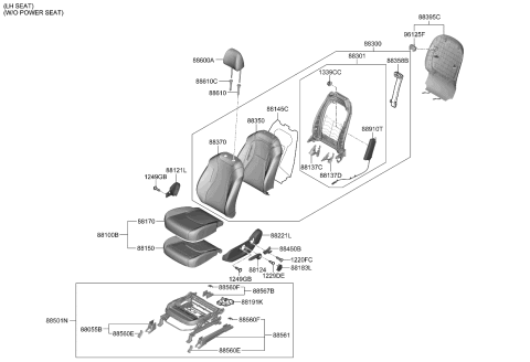 2022 Kia Carnival Map Board Assembly-FRT S Diagram for 88390R0000OFB