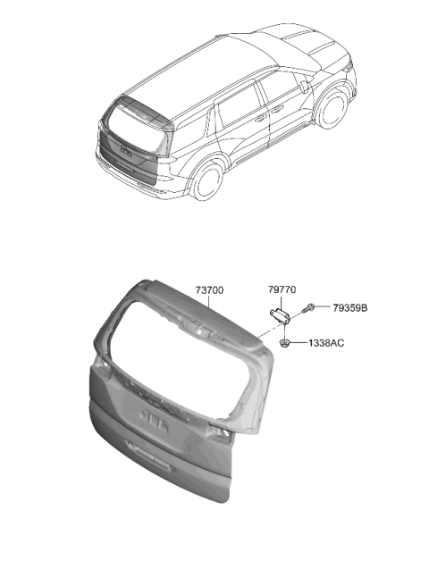 2022 Kia Carnival Tail Gate Diagram