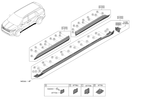 2024 Kia Carnival DEFLECTOR Assembly-Rr Wh Diagram for 86827R0000