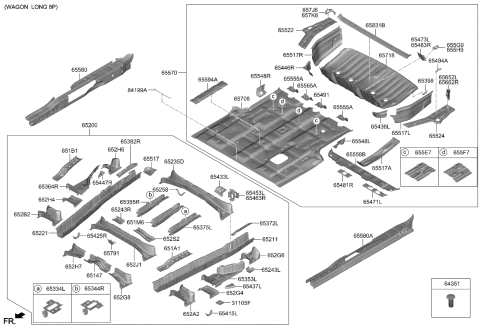 2023 Kia Carnival Panel Assembly-Rear FLOO Diagram for 65514R0000