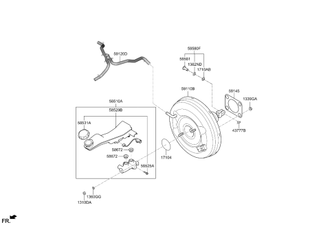 2023 Kia Carnival Brake Master Cylinder & Booster Diagram