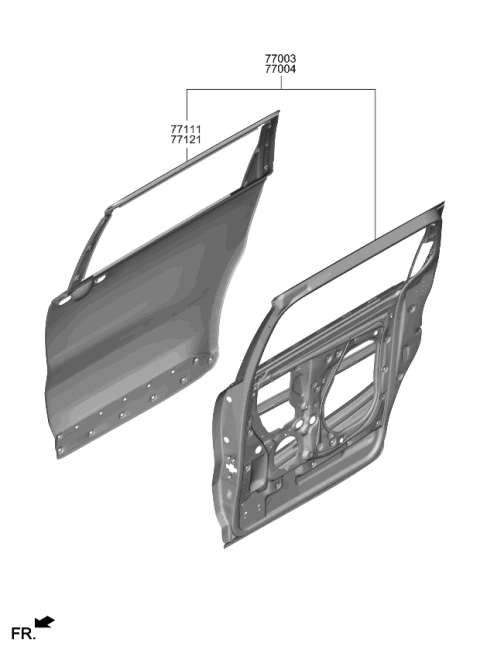 2024 Kia Carnival Rear Door Panel Diagram