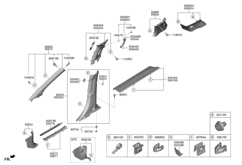 2022 Kia Carnival Trim Assembly-Ctr Pillar Diagram for 85840R0500BSU