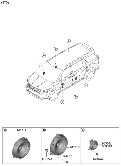 2023 Kia Carnival Speaker Diagram 1