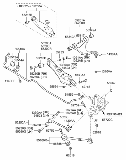 2011 Kia Borrego Arm Complete-Rear Lower Diagram for 552102J050