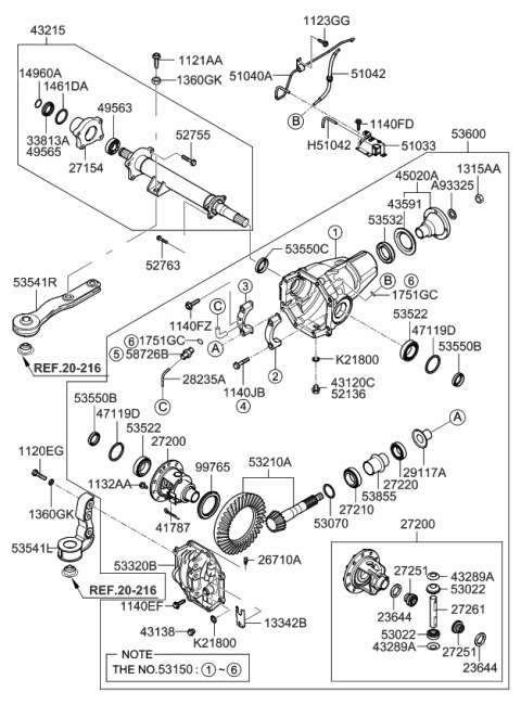 2012 Kia Borrego Bearing-Side Diagram for 0011827350