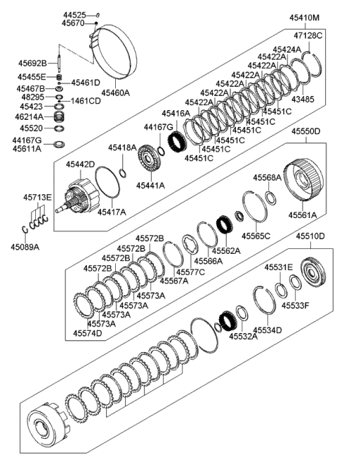 2009 Kia Borrego Plate-HIGH/LOWER Clutch Diagram for 455744C002