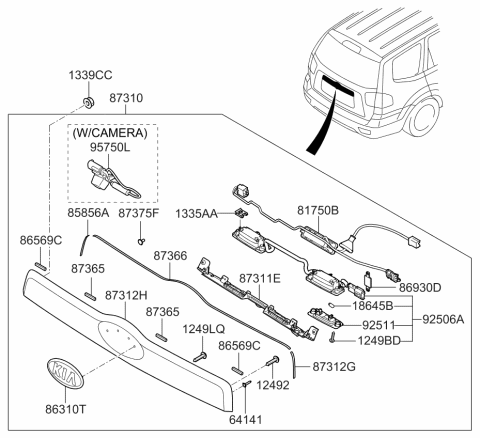 2008 Kia Borrego Tapping Screw-FLANGE Head Diagram for 1249604129B