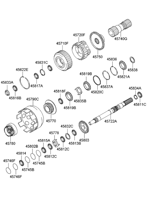 2011 Kia Borrego Bearing-Needle Thrust Diagram for 458194C000