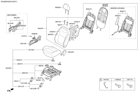 2019 Kia Soul Pad Assembly-Front Seat Back Diagram for 88450B2030